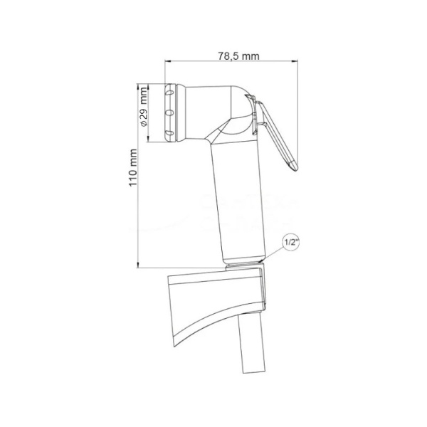 Комплект для биде Raglo R460.50 гигиеническая лейка/шланг 120 см/держатель лейки, пластик, цвет хром, для биде/унитаза/гигиенических процедур, универсальный