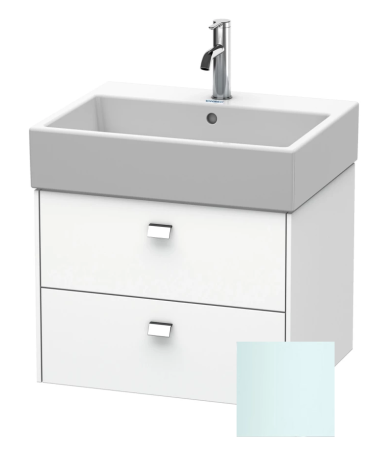 Тумба под раковину Duravit Brioso, 58,4х45,9х44,2 см, подвесная, 2 выдвижных ящика, ДСП, цвет: светло-голубой, шкафчик навесной, механизм доводчика, прямоугольная, правая/левая, в ванную комнату