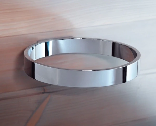 Полотенцедержатель Keuco Edition 300, одинарный, кольцо, 200 мм настенный, материал: латунь, для полотенец в ванную/туалет/душевую кабину, цвет хром