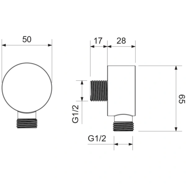 Шланговое подключение Aquatek AQ2457BGM цвет оружейная сталь, без держателя душевой лейки, резьбовое соединение, настенное, для душа/ванной, латунь