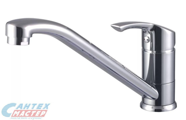 Смеситель для кухни/мойки Lemark plus Strike однорычажный, керамический, с изливом, длина 181 мм, латунь, цвет хром, кухонный, хромированный, вертикальный, однорукий, одноручный, однозахватный, одноручковые, кран, комплект, сантехника