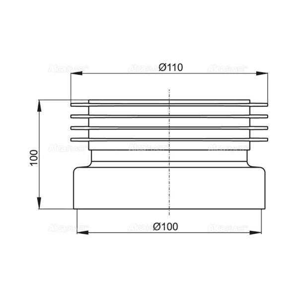 Манжета Alcaplast 110 для подключения унитаза прямая A99