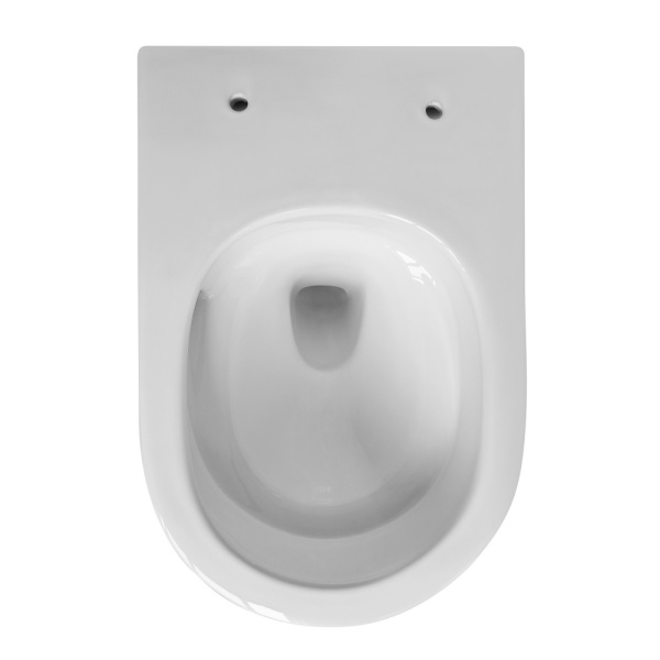 Унитаз подвесной ABBER Bequem 535х360х340 мм цвет белый, горизонтальный (прямой) выпуск, смыв торнадо, безободковый, система антивсплеск, с сиденьем микролифт, дюропласт AC1130