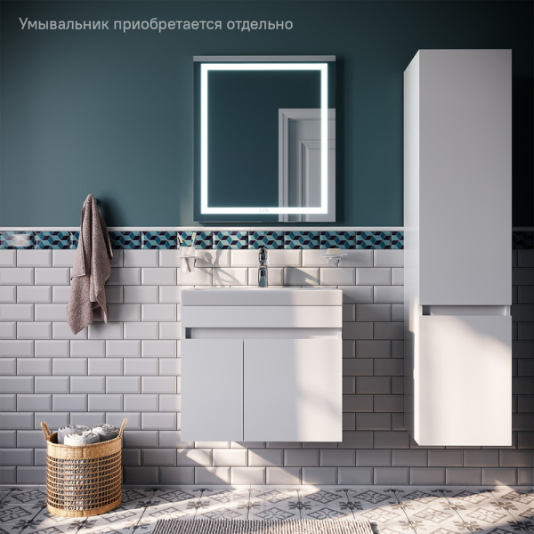 Тумба под раковину IDDIS Zodiac, 592*373*560 мм, подвесная, 2 распашных дверцы, ЛДСП, шкафчик подвесной, система плавного закрывания, прямоугольная, правая/левая, правосторонняя/левосторонняя/универсальная, в ванную комнату