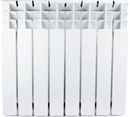 Радиатор KONNER PRO 100/500 10 секций, алюминиевый, повышенная теплоотдача, 1680 Вт, боковое подключение, для отопления квартиры, дома, водяные, настенный, цвет белый