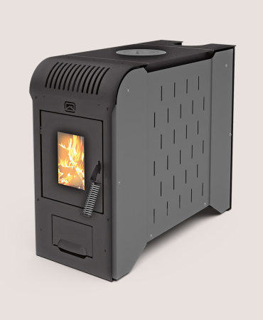 Печь Метеор-220 ТЕПЛОДАР 220м³, отопительная, варочная поверхность, напольная, пристенная, дверца со стеклом, длительного горения, на дровах/брикетах