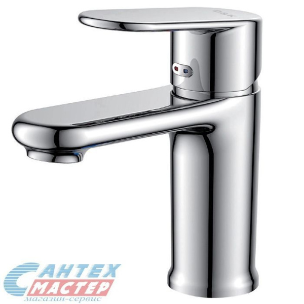 Смеситель для раковины D&K Speyer Rhein однорычажный, излив короткий, длина 105 мм, керамический, латунь, цвет хром, без донного клапана