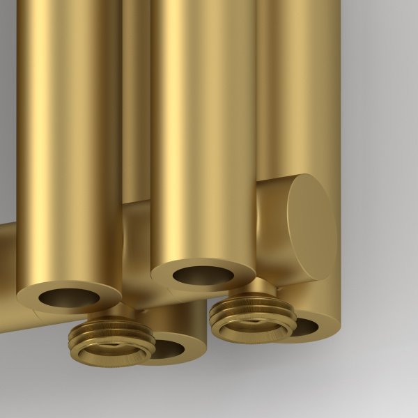 Радиатор отопления Сунержа Эстет-00 EU50 1200х270 6 секций, цвет матовое золото, нижнее подключение, нержавеющая сталь, трубчатый