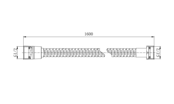 Шланг для душа Aquatek AQ2101CR 160 см 1/2"х1/2"вн. нержавеющая сталь SUS 304, цвет хром, защита шланга от перекручивания