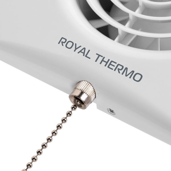 Вентилятор вытяжной Royal Thermo Sunrise RAFR 120 P цвет белый, с тяговым выключателем, 55 м2, 23 Вт, квадратный, осевой, ABS пластик