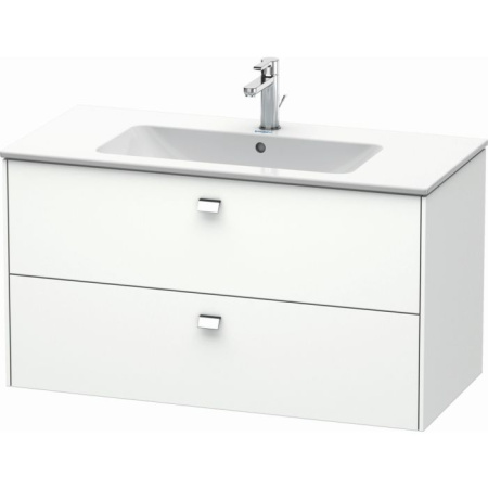 Тумба под раковину для консоли/столешницы Duravit Brioso 102х55х44,2 см, подвесная, ДСП, цвет: белый матовый/хром, 2 выдвижных ящика, прямоугольная