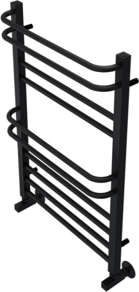 Полотенцесушитель Aquatek Бетта водяной П10 500х800 мм черный муар, нержавеющая сталь, лесенка, подключение нижнее