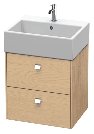Тумба/шкафчик для консоли/столешницы Duravit Brioso под раковину 32х48х44,2 см, подвесная, ДСП, цвет: натуральный дуб/хром, 2 выдвижных ящика, прямоугольная