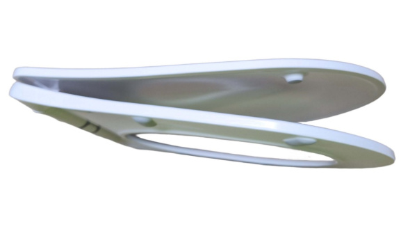 Cиденье для унитаза Aquatek Оберон 42х36х3 см дюропласт, цвет белый, с крышкой, быстросъемное, микролифт (SoftClose), крепление