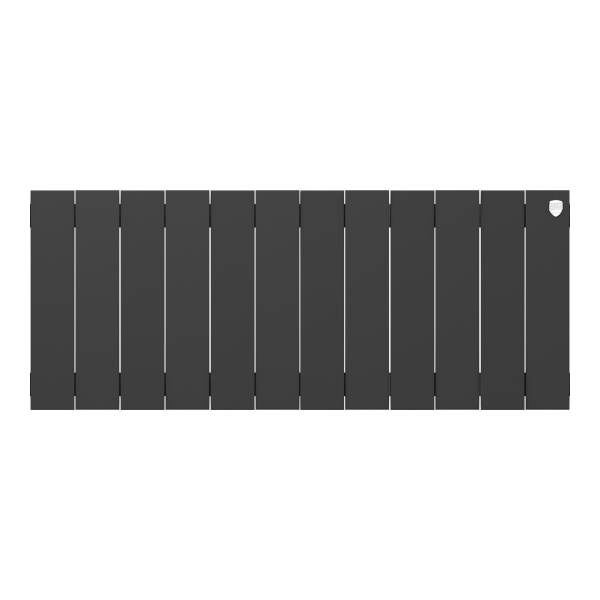 Радиатор отопления Royal Thermo PianoForte 300 Noir Sable (12 секций) биметаллический, боковое подключение, для квартиры, дома, водяные, мощность 1476 Вт, настенный, батарея, черный графит