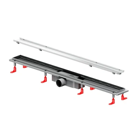 Душевой трап (лоток) AM.PM PrimeFlow 900 мм комбинированный затвор со стальной матовой решеткой, под плитку, цвет хром матовый, выходная труба 50 мм, линейный