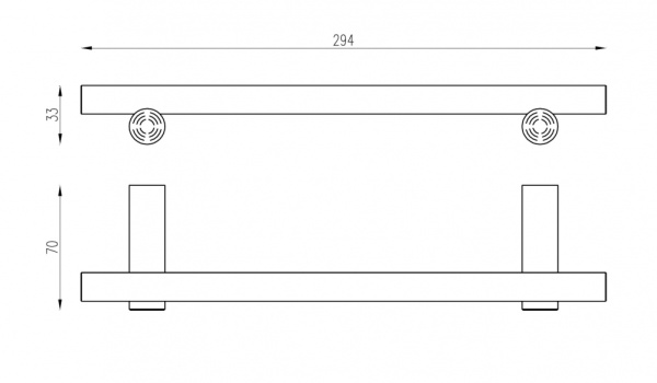 Полотенцедержатель ABBER Osten 316 одинарный, настенный, неповоротный, 294 мм нержавеющая сталь, для полотенец, в ванную/туалет/душевую кабину, цвет золото брашированное AA1853BG