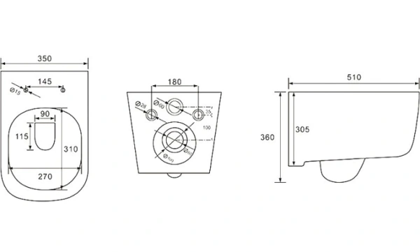 Комплект унитаза с инсталляцией Aquatek Лугано (Сет) c сиденьем микролифт, с клавишей смыва (кнопкой, клавишей двойного смыва) черная, комплект крепления