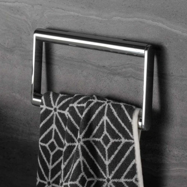 Полотенцедержатель-кольцо Keuco Plan одинарный, 226 мм настенный, латунный, для полотенец, в ванную, цвет хром