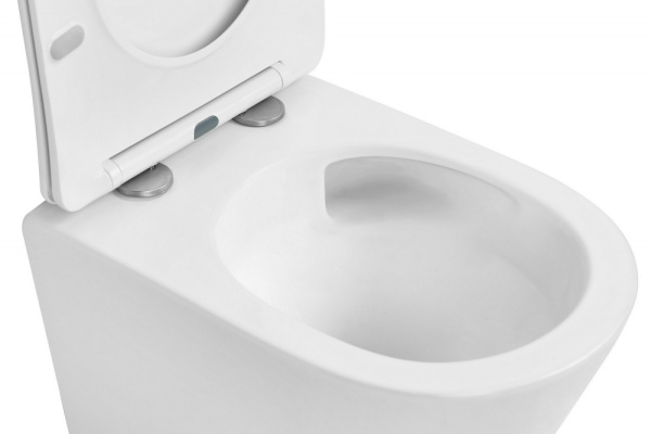 Унитаз подвесной ABBER Bequem 490х355х360 мм цвет белый матовый, горизонтальный (прямой) выпуск, система антивсплеск, смыв торнадо, безободковый, с сиденьем микролифт, дюропласт, под скрытый бачок AC1102TMW