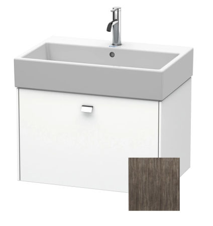 Тумба под раковину Duravit Brioso, 68,4х45,9х44,2 см, подвесная, 1 выдвижной ящик, ДСП, цвет: сосна терра/хром, шкафчик навесной, механизм доводчика, прямоугольная, правая/левая, в ванную комнату