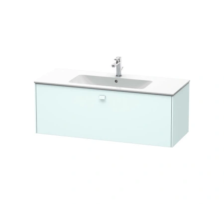 Тумба под раковину Duravit Brioso, 117х46,9х45,2 см, подвесная, 1 выдвижной ящик, ДСП, цвет: светло-голубой, шкафчик навесной, механизм доводчика, прямоугольная, правая/левая, для раковины D-Code, в ванную комнату