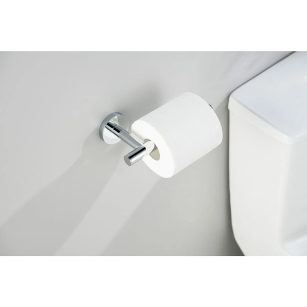 Держатель для туалетной бумаги Aquatek Оберон без крышки, цвет хром, настенный, нержавеющая сталь/латунь, форма округлая, для туалета/ванной