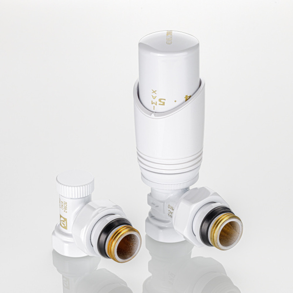 Комплект терморегулирующего оборудования VALTEC угловой 1/2" (белый) VT.045.WR.04