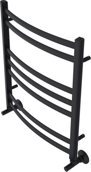 Полотенцесушитель Aquatek Лугано водяной П7 500х600 мм черный муар, нержавеющая сталь, лесенка, подключение нижнее