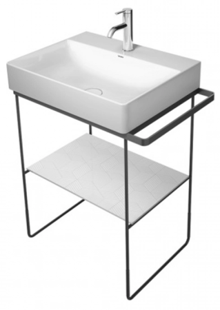 Консоль DURAVIT DuraSquare для раковины 66,5x45,1x79 см, напольная, цвет хром, металлический каркас под раковину, тумба, прямоугольная, с полкой, с полотенцедержателем