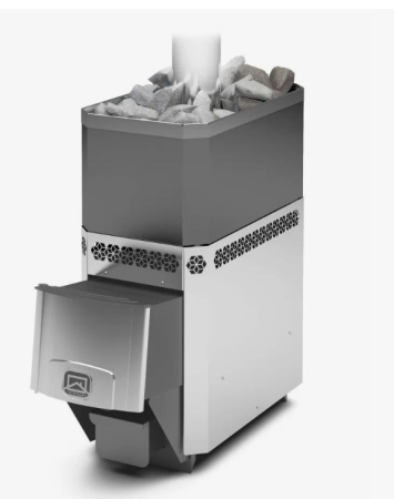 Печь Русь-18 ЛНЗП Профи ТЕПЛОДАР 18 м³, напольная, пристенная, цвет красный, с открытой каменкой, с выносной топкой из предбанника, вертикальная, финская, масса камней 90 кг, на дровах