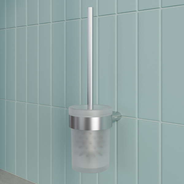 Ершик IDDIS Petite настенный, цвет хром матовый/матовое стекло, нержавеющая сталь/стекло, округлый, для туалета/унитаза PETSSSGi47
