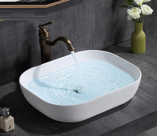 Раковина для ванной CeramaLux 78104 50,5х14х40,5 накладная, прямоугольная, керамическая/фарфоровая, цвет белый, без отверстия под смеситель, без слива-перелива
