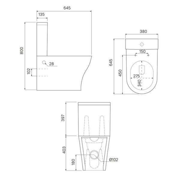 Унитаз компакт IDDIS Stone 640х380х800 мм горизонтальный выпуск, напольный, безободковый, с сиденьем микролифт, дюропласт, цвет: белый глянцевый