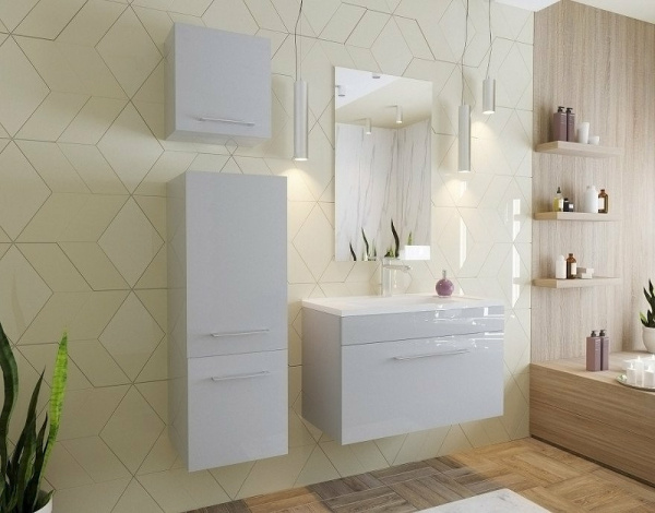 Шкаф Эстет Elin 35, 350х370х220 мм, подвесной, (правый), 1 распашная дверца, цвет: белый, в ванную комнату, правосторонний, шкаф/шкафчик настенный
