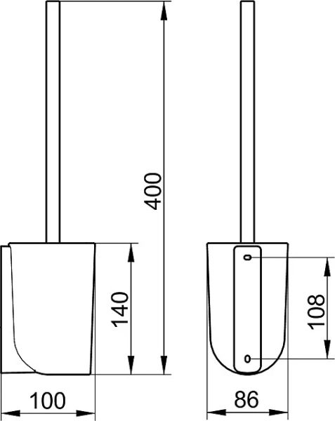 Ершик Keuco Elegance с хрустальной матовой колбой, настенный/подвесной, цвет хром/белый, латунь/хрусталь, для туалета/унитаза