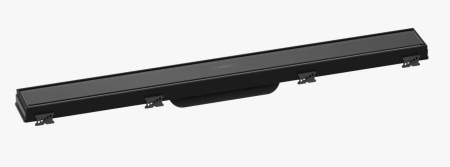 Решетка Hansgrohe RainDrain Match 70, с регулировкой по высоте для душевого трапа 65,5х8,1 см, цвет черный, для душа в пол, нержавеющая сталь, прямоугольная