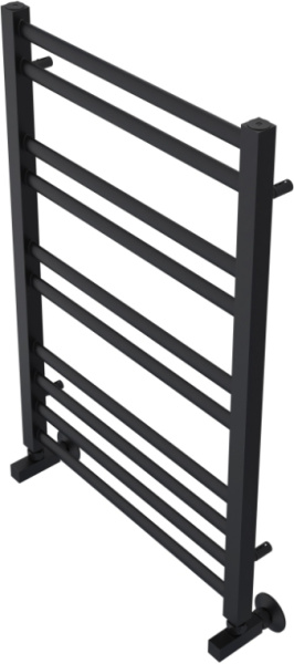 Полотенцесушитель Aquatek Поларис водяной П10 500х800 мм черный муар, нержавеющая сталь, лесенка, подключение нижнее