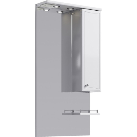 Зеркальный шкаф Aqwella Barcelona 55, 550х1080х175 мм, с LED/ЛЕД-подсветкой, подвесной, цвет белый, зеркало, 1 распашная дверца/полки, прямоугольный, правый/левый, правосторонний/левосторонний, универсальный