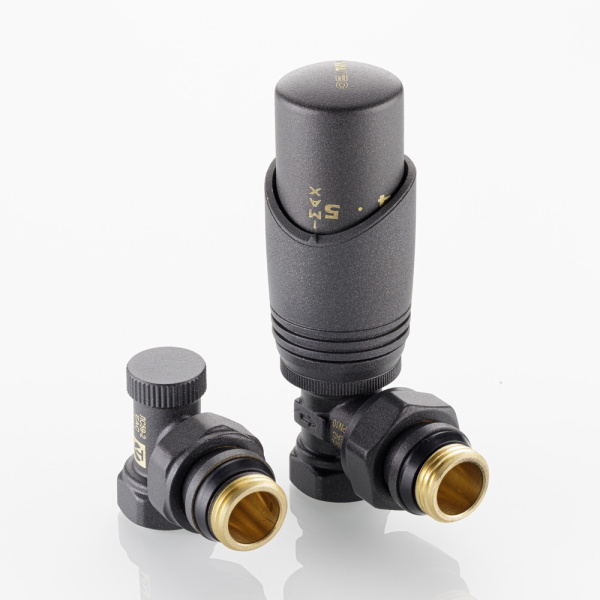 Комплект терморегулирующего оборудования VALTEC угловой 1/2" (серый) VT.045.GR.04