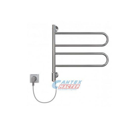 Полотенцесушитель 500х450 мм Indigo Ветер 2П, электрический. 40 Вт. поворотный, подключение нижнее., нержавеющая сталь, форма Ш-образный, вертикальный, цвет хром