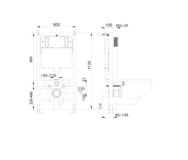 Комплект унитаза с инсталляцией Aquatek Альтаир (Сет) c сиденьем микролифт, с клавишей смыва (кнопкой, клавишей двойного смыва) хром матовая, комплект крепления