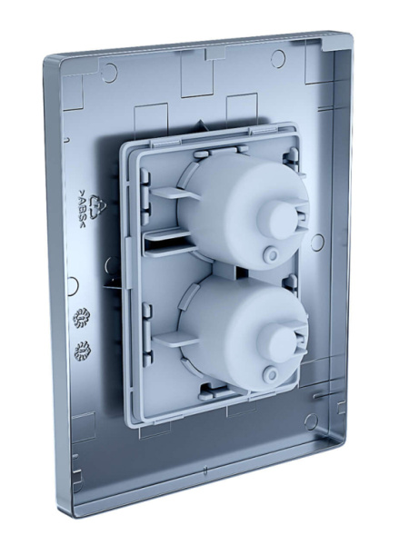 Кнопка смыва Aquatek Pneumo N прямоугольная, цвет оружейная сталь, пластик, клавиша управления (клавиши прямоугольные) для сливного бачка, инсталляции унитаза, двойная, пневматическая, панель, размер 156х197х10 мм