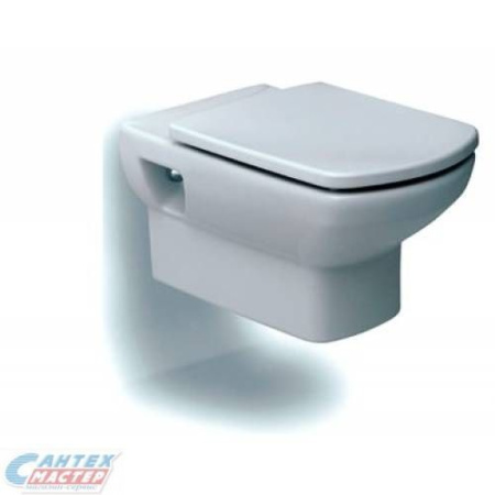 Унитаз подвесной Roca Dama Senso, БЕЛЫЙ, прямоугольный, горизонтальный (прямой, в стену) выпуск, без сиденья, тип керамический, чаша, размеры, под скрытый бачок (Рока, Роса Сенсо)