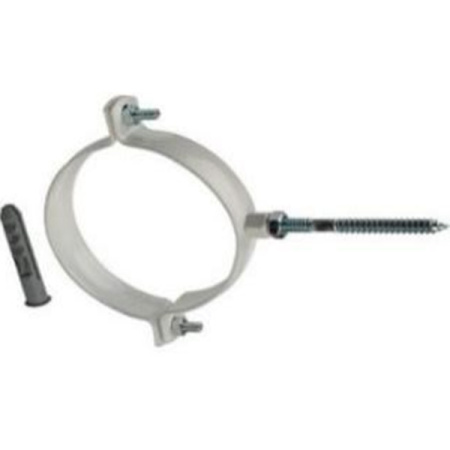 Крепление к стене ROMMER D100 белое RAL металлическое ( хомут) для дымоходов