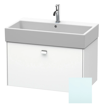 Тумба под раковину Duravit Brioso, 78,4х45,9х44,2 см, подвесная, 1 выдвижной ящик, ДСП, цвет: светло-голубой/хром, шкафчик навесной, механизм доводчика, прямоугольная, правая/левая, в ванную комнату