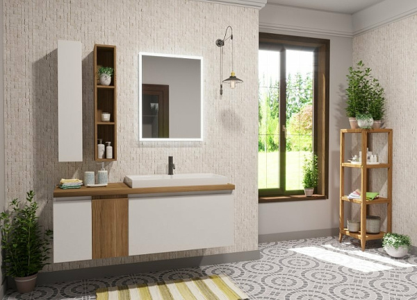 Шкаф Эстет Malibu 20, 200х900х160 мм, подвесной, (левый), 1 распашная дверца, цвет: белый, в ванную комнату, левосторонний, шкаф/шкафчик настенный