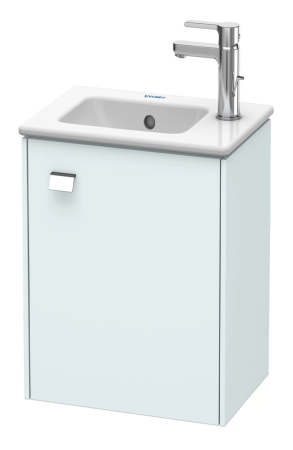 Тумба под раковину Duravit Brioso, 36,4х23,9х44,2 см, подвесная, с распашной дверцей, ДСП, цвет: светло-голубой, шкафчик навесной, прямоугольная, левая, в ванную комнату