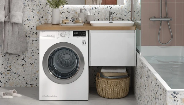 Тумба под столешницу Velvex Klaufs 560-0-1, 558х433х600 мм, подвесная, для стиральной машины, цвет белый, 1 выдвижной ящик/выдвижной органайзер, МДФ, универсальная, в ванную комнату