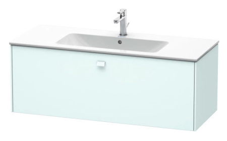 Тумба под раковину Duravit Brioso, 122х47,9х44,2 см, подвесная, 1 выдвижной ящик, ДСП, цвет: светло-голубой/хром, шкафчик навесной, механизм доводчика, прямоугольная, правая/левая, в ванную комнату